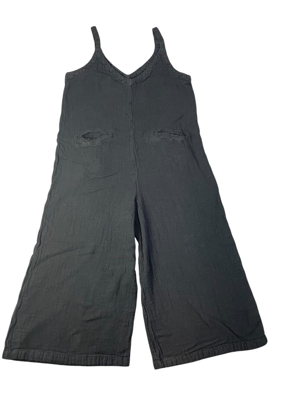 Natural Life Women’s Small Black Chelsea Wide Leg Capri Gauze Romper Boho
